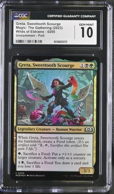 GRETA, SWEETTOOTH SCOURGE Wilds of Eldraine Foil CGC 10 MTG [Nostalgium] - Image 1 of 2