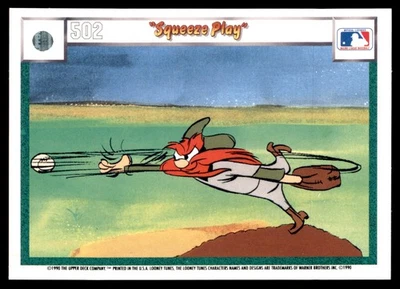 Tarjeta de béisbol Looney Tunes Yosemite Sam Daffy Duck 1990 Upper Deck #502 #487 Foto 1 de 2