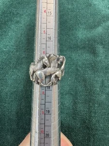 Custom Made Sterling Silver Horses Ring One Of A Kind Sz 7 - Picture 1 of 5