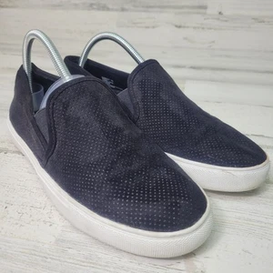 Steve Madden Zarayy Halbschuhe Schuhe schwarz Wildleder Größe 10 silber Logo Slipper flache Schuhe - Bild 1 von 17