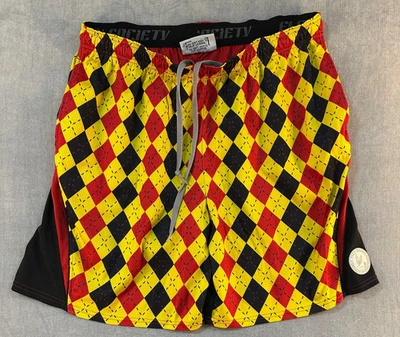 Flow Society Rugby Shorts Men's Size Extra Large XL Argyle Design Baggys!!! - Image 1 of 4