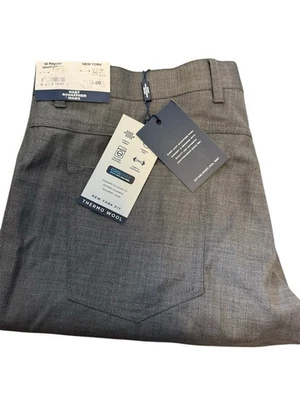 Pantalones de vestir Hart Schaffner Marx New York mezcla de lana 35R gris sin dobladillo $125 nuevos con etiquetas Foto 1 de 4