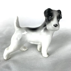Vintage Miniature Fox Terrier Puppy Dog Figurine Porcelain Germany 2.25” - Picture 1 of 7