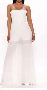 NWT FASHION NOVA Tube Wide Leg Jumpsuit  Sz M - Picture 1 of 5