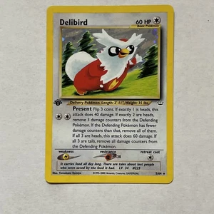 Pokémon TCG Delibird Neo Revelation Holo Card 5/64 1st Edition MP/HP - Picture 1 of 8