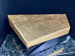 John Richard Cubist Modern Gold Leaf & Black Lacquered Wood Trinket Covered Box - Picture 1 of 14