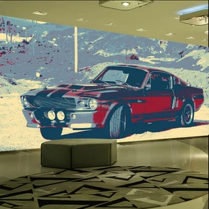 3D Cartoon Red Car Clark001 Wall Paper Print Wall Decal Deco Indoor Wall Murals - Picture 1 of 8