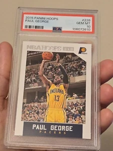 Tarjeta de baloncesto 2015 NBA HOOPS PAUL GEORGE #226 MARCAPASOS | PSA 10 GEMA COMO NUEVA POP 1 - Imagen 1 de 6