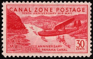 Canal Zone Stamp Scott # C19 Mint VF - 30 Cents Carmine Rose 25th Anniversary - Picture 1 of 1