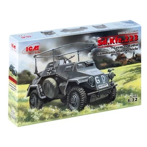 SD.KFZ.223 veicolo radiocomunicazione tedesco scala plastica modello 1:72 ICM 72421 - Foto 1 di 5