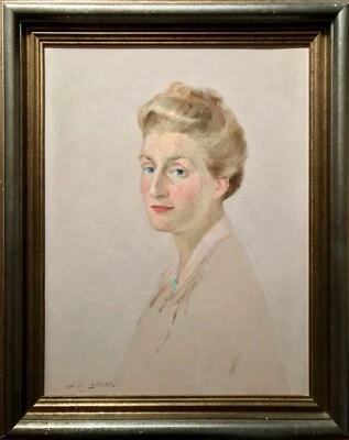 Grand tableau de Lucien Lantier portrait de femme élégante russe ? - Photo 1/4