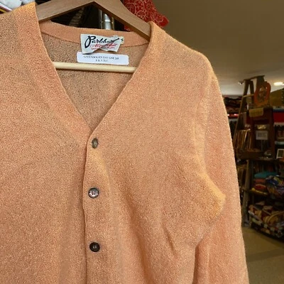 1960s Parkhurst Mohair Knit Cardigan Vintage Peach Jumper Sweater Ladies Alpaca Foto 1 de 4