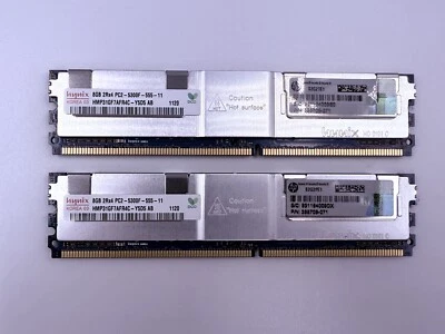 Hynix HP 398709-071 16GB (2X8GB) 667MHZ PC2-5300F CL5 DDR2 - HMP31GF7AFR4C-Y5D5 - Immagine 1 di 3
