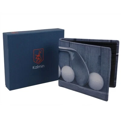 Mala Leather Mens Slim Wallet Retro Golf Gift Boxed Kalmin Collection - Image 1 of 4