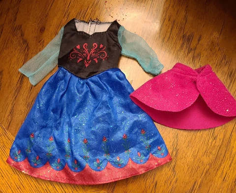 DISNEY Jakks Pacific FROZEN Princess  ANNA 14" Toddler Replacement Dress Cover