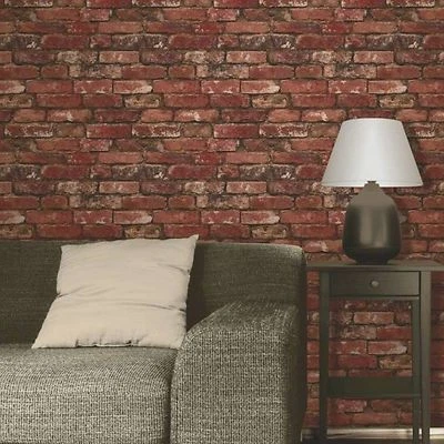 RUSTIC BRICK EFFECT WALLPAPER 10m RED FINE DECOR FD31285 - Image 1 of 4