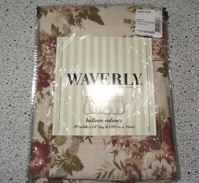 NUEVO en Paquete Waverly Norfolk Rose Mulberry 79" x 14" Cenefa Globo Foto 1 de 4