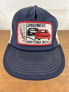 Gorra de camionero Daytona Beach Speedweek 1985 vintage NASCAR a presión sombrero - Imagen 1 de 10