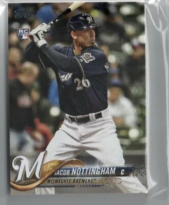 (19) 2018 Topps Update Baseball #US6 Jacob Nottingham MILWAUKEE BREWERS RC Lot - Picture 1 of 1