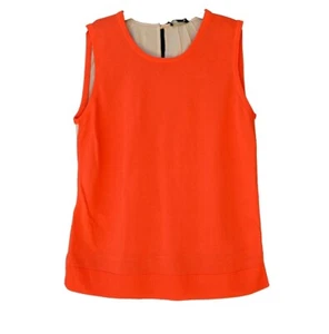 Neu mit Etikett $ 78 Ann Taylor orange beige Spitzensaum ärmellos Shell Bluse Top Gr. SP, MP - Bild 1 von 2