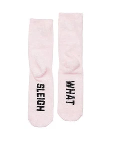 Calcetines VICTORIA SECRET VS PINK Holiday Fuzzy "What Sleigh" Crew NUEVO - Imagen 1 de 2