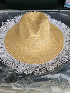 KENSIE Cappello di paglia con frange nuovo con etichette - Foto 1 di 4