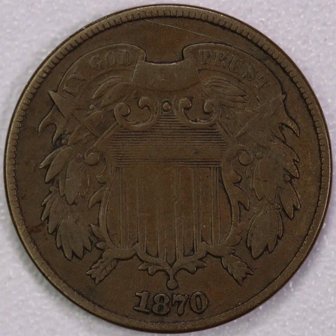 1870 Two Cent Piece - VF Cover