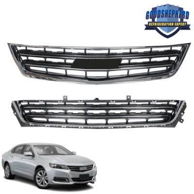 For Chevrolet Impala 2014-2020 Chrome Trim Front Bumper Upper&Lower Grille Grill - Imagem 1 de 4