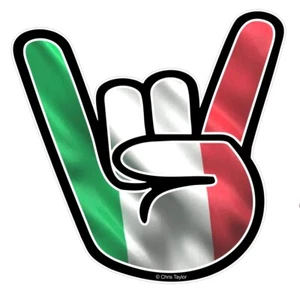 Pegatina de coche Rock On Hand Shaka Surf Design & Italia il Tricolor bandera italiana - Imagen 1 de 1