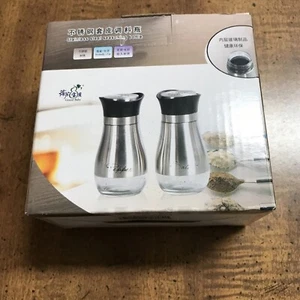 Salt & Pepper Shakers - Silver & Glass NEW - Picture 1 of 10