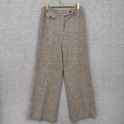 Pantalones Talbots Petites Tweed Pierna Ancha Talla 2P Beige Lana Franela Mezcla Forrados Oficina Foto 1 de 4