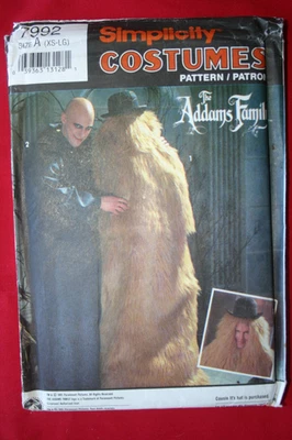 Simplicity 7992 Addams Family Uncle Fester Cousin It Costume Pattern Adult XS-LG - Image 1 of 2