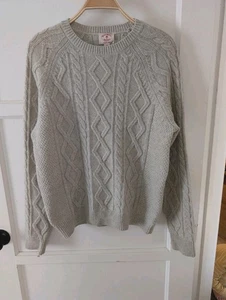 Brooks Brother Italian Yarn Wool Cable Knit Sweater Pullover Beige Neutral - Picture 1 of 5