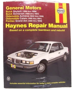 85-98 Pontiac Grand Am, Oldsmobile Achieva 92-98 Haynes Repair Manual 38025 - Picture 1 of 2