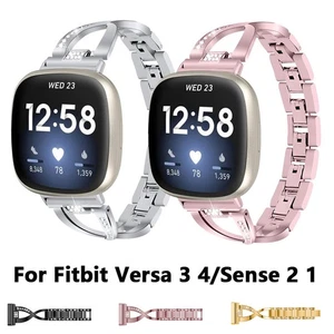 For Fitbit Versa 4/3/Sense 2/Sense X Shape Stainless Steel Band Bracelet Strap - Picture 1 of 15
