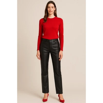 "Pantalones Chadwicks Vintage Negros 100% Cuero Estilo Clásico 12 Alto 33"" Entrepierna" Foto 1 de 4