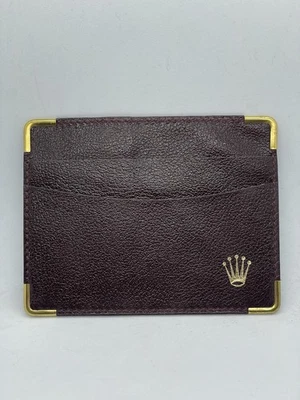 Cartera con tarjetero Rolex - Cuero marrón - Porta documentos - Vintage - Estuche (7) Foto 1 de 2