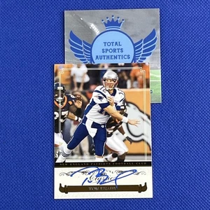 Tom Brady firmato Donruss Trading Card autografato COA ologramma NE Patriots - Foto 1 di 11