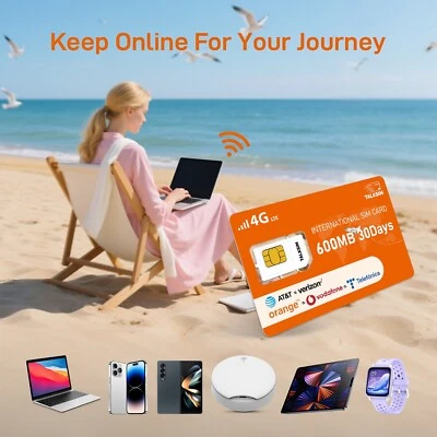 SIM TALKSIM 4G LTE Global Data - 600 MB 30 días 51 países - cobertura Foto 1 de 4