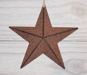 8" Metal Rust & Black Barn Star Primitive Rustic Country Farmhouse Wall Decor - Picture 1 of 3