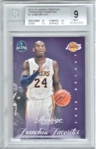 2013-14 LAKERS PRESTIGE KOBE BRYANT FRANCHISE FAVORITES BGS 9 MINT POP 1 RESUB?