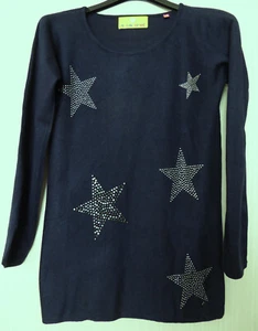 wie NEU!!! LIEBLINGSSTÜCK Feinstrick Pullover Gr. S / 36 blau mit Strasssternen - Bild 1 von 3