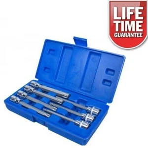 7PC 3/8" EXTRA LONG TORX STAR BIT CRV SOCKET SET  + CASE **LIFETIME WARRANTY** - Picture 1 of 4