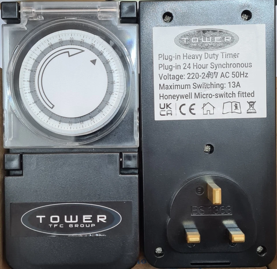 Programmable Mechanical Segment Timer Switch 24Hour Mains 13A Plug Socket X 2 - Image 1 of 1