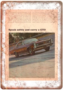 Vintage 1966 Pontiac GTO Popular ding Auto Ad Reproduction Metal Sign A12292 - Picture 1 of 2