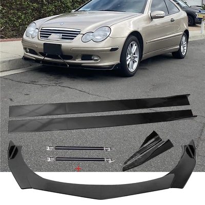 For Mercedes-Benz C230 Front Bumper Splitter Spoiler Rear Lip Carbon Fiber Body Foto 1 de 4