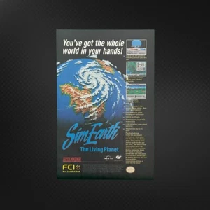 Sim Earth The Living Planet Video Game Original Print Ad 90's 1992 Nintendo SNES - Picture 1 of 2