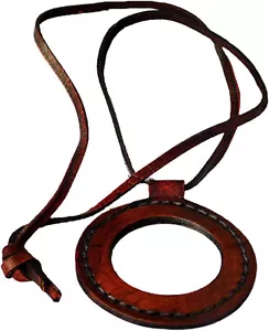 Magnifying Glass Necklace 5x Monocle Magnifier with 15" Long Leather Strap - Picture 1 of 5