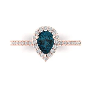 0.755 tcw Pear Cut Vintage Engagement Ring, 14K Rose Gold Topaz Bridal Gift - Picture 1 of 15