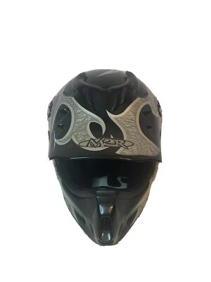 M2R Dirtbike Helmet, Black With Visor, Model SX90, Motorcycle Helmet, Size Small - Image 1 of 4